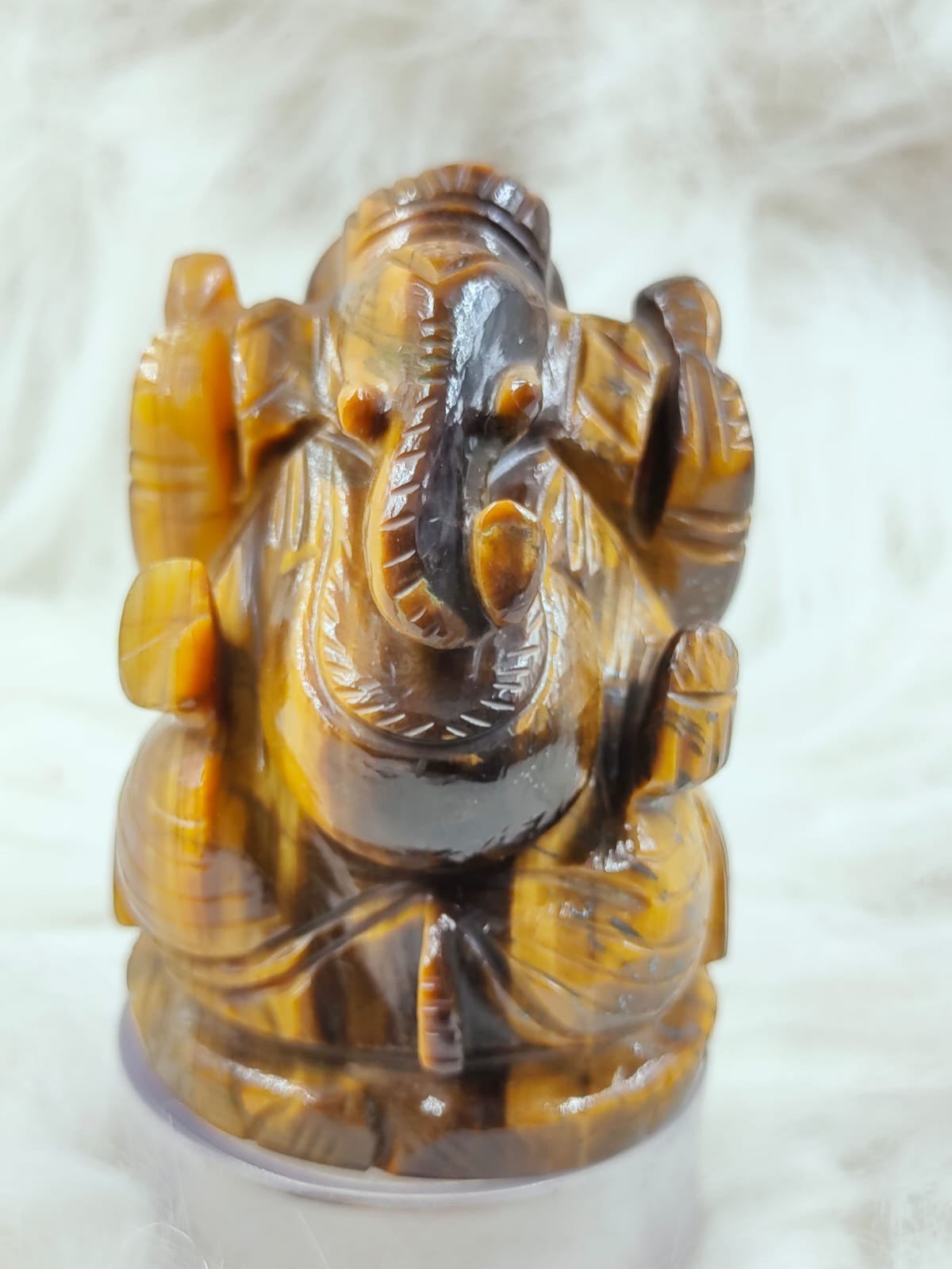 NATURAL TIGER'S EYE STONE GANESHA STATUE54